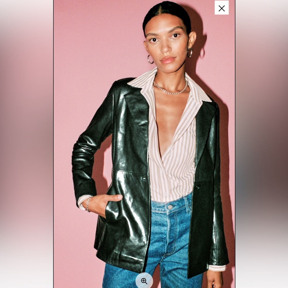 Reformation x Veda Leather Blazer